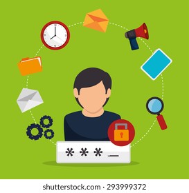 Security digital design, vector illustration.