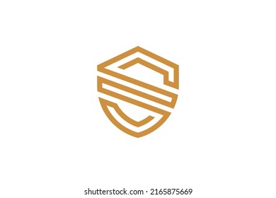 Security Digital Monoline Logo Vector