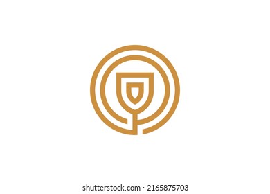 Security Digital Monoline Logo Vector