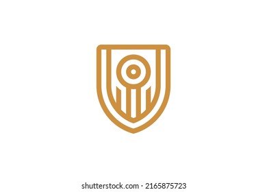Vector de logotipo digital monolíneo de seguridad