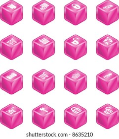 Security and e-commerce cube icon set series.