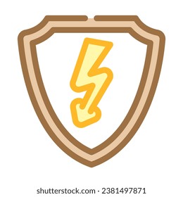 vector de icono de color de la electricidad de seguridad. señal de seguridad eléctrica. ilustración de símbolo aislado