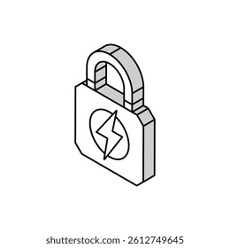 security electricity isometric icon vector. security electricity sign. isolated symbol illustration