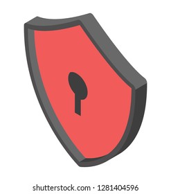 Security emblem, protection shield , isometric icon