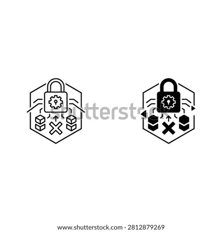 Security and encryption icon with lock and server symbols security encryption protection