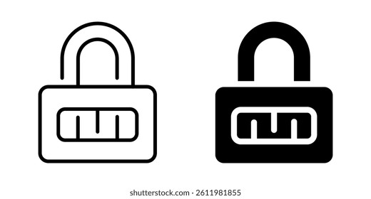 Security and encryption lock icon. Silhouette and line style.