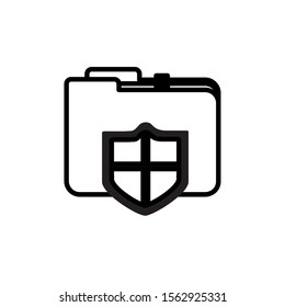 security envelope with shield line style vector illustration design