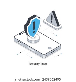 Ilustración de stock isométrica de error de seguridad. Ilustración de archivo EPS.