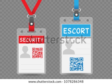 security escort vertical badge empty template stock vector royalty