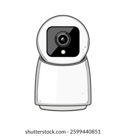 security facial recognition camera cartoon. privacy technology, software algorithm, authentication tracking security facial recognition camera sign. isolated symbol vector illustration