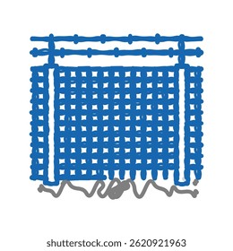 vetor de esboço de ícone de doodle da cerca de segurança. sinal de cerca de segurança. ilustração de símbolo isolado