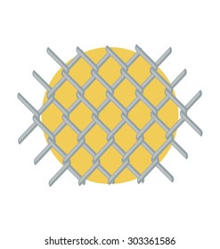 Security Fence Vector Illustration 