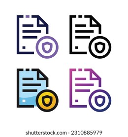 Security file icon design in four variation color