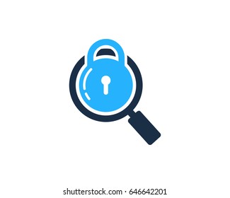 Security Find Lock Icon Logo Design Element