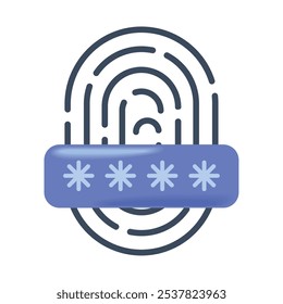 Icono aislado del Sitio web de la huella digital de la seguridad
