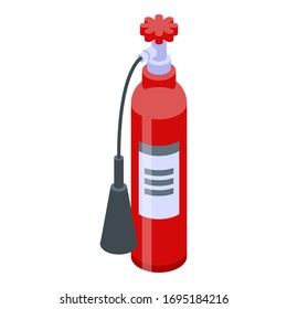 Security fire extinguisher icon. Isometric of security fire extinguisher vector icon for web design isolated on white background