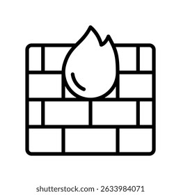 Security Firewall Vector for Web Protection Concept. Data safety illustration, cyber defense and firewall design