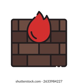 Security Firewall Vector for Web Protection Concept. Data safety illustration, cyber defense and firewall design