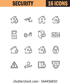 Security flat icon set. Collection of high quality outline symbols for web design, mobile app. Security vector thin line icons or logo.