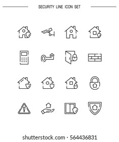 Security flat icon set. Collection of high quality outline symbols for web design, mobile app. Security vector thin line icons or logo.