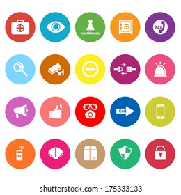 Security flat icons on white background, stock vector