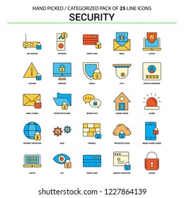 Security  Flat Line Icon Set - Business Concept Icons Design