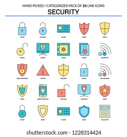 Security Flat Line Icon Set - Business Concept Icons Design