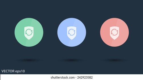 security flat trendy round icon vector illustration, eps10, easy to edit