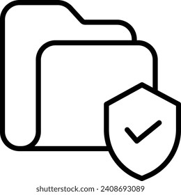 Security Folder Outline vector illustration icon