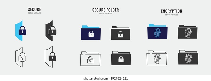 security folder vector icon locked encypted biometric icon