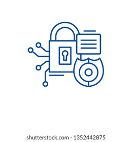 Security Framework Line Icon Concept. Security Framework Flat  Vector Symbol, Sign, Outline Illustration.