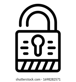 Security fraud padlock icon. Outline security fraud padlock vector icon for web design isolated on white background