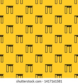 Security gate at entrance of airport pattern seamless vector repeat geometric yellow for any design
