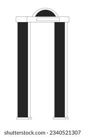 Sicherheitstor flach monochrome einzelne Vektorgrafik-Objekt. Sicherheitscheck für Wohn- und Flughafen. Bearbeitbare Schwarz-Weiß-Kunstzeichnung. Einfache Umriss-Spot-Illustration für Web-Grafikdesign
