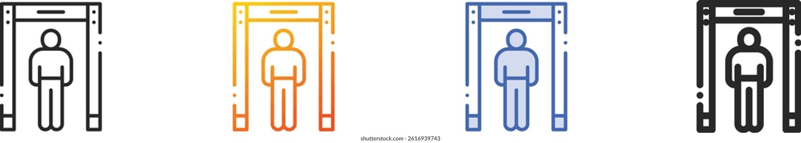 security gate icon.Thin Linear, Gradient, Blue Stroke and bold Style Design Isolated On White Background