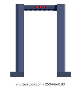 Portão de segurança que limita o acesso com uma luz vermelha no topo, isolado no fundo branco