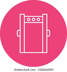 Imagen vectorial del icono de círculo de la línea de la puerta de seguridad. También se puede usar para aplicaciones web, aplicaciones móviles y medios impresos.