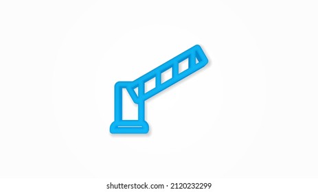 Sicherheitstor, Haltewagen Barriere 3d Linie flach Symbol. Realistische Vektorgrafik. Piktogramm einzeln. Draufsicht. Farbiges, transparentes Schattendesign.