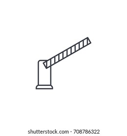 security gate, stop car barrier thin line icon. Linear vector illustration. Pictogram isolated on white background