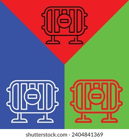 Security or Gate Security Vector Icon, Lineal style icon, from Work in Progress icons collection, isolated on Red, Blue and Green Background.