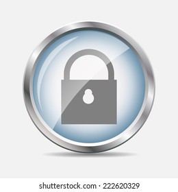 Security Glossy Icon Vector Illustration