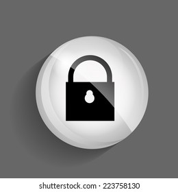 Security Glossy Icon Vector Illustration