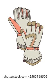 Security gloves vector template technical design by adobe illustrator.