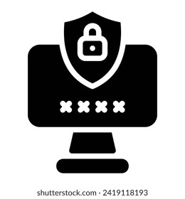 security Glyph Icon Background White