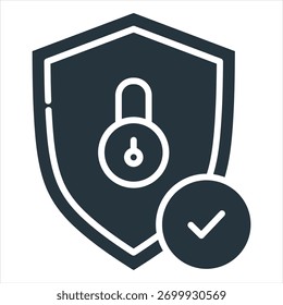 Ilustración vectorial de icono de glifo de seguridad