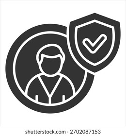 Ilustración vectorial de icono de glifo de seguridad