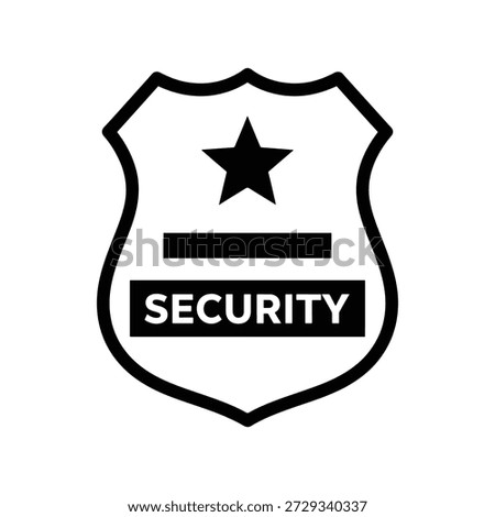 Security guard badge silhouette protection icon
