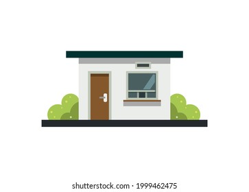 Security guard building with flat roof. simple flat illustration