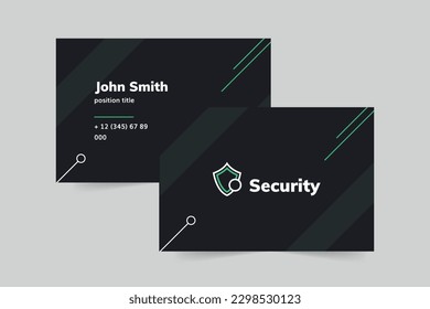 Plantilla de tarjeta de presentación de Security Guard. Un diseño limpio, moderno y de alta calidad para el diseño de vectores de tarjetas de visita. Tarjeta de presentación de plantillas editable y personalizable