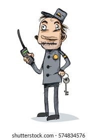 Security Guard. Caricature